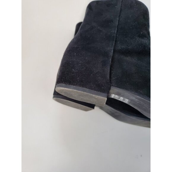 AQUATALIA Womens Shoes Waterproof Block Heel Bootie Black Suede Sz 7.5 Side Zip - Picture 12 of 13